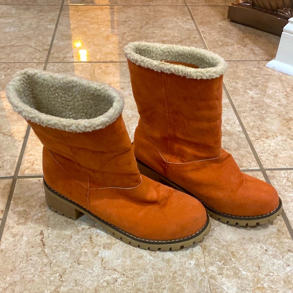 Plush Dusty Orange Boots